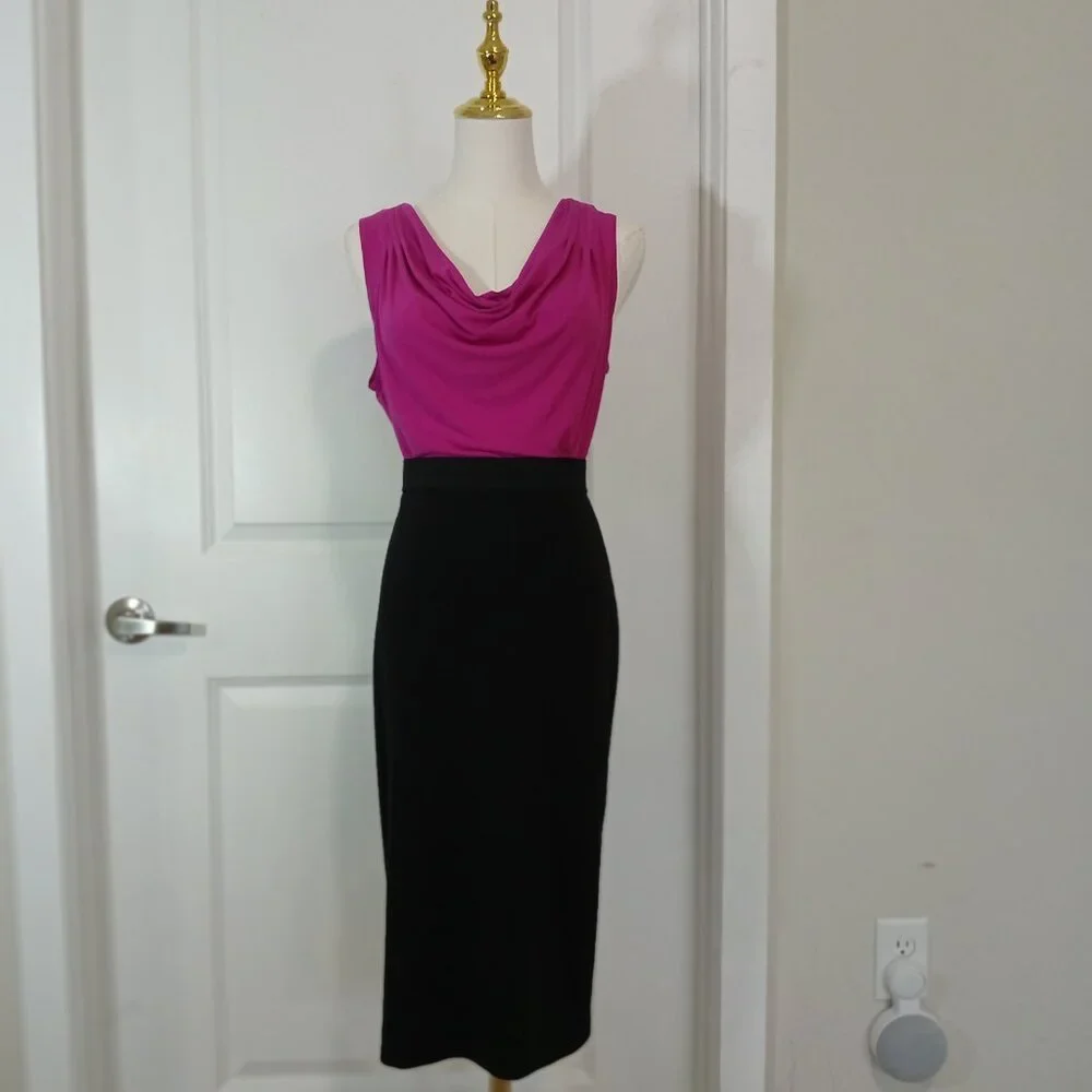 Calvin Klein Draped Top Women’s Size M Pink Sleeveless Cowl Neck - Like New - Picture 6 of 11